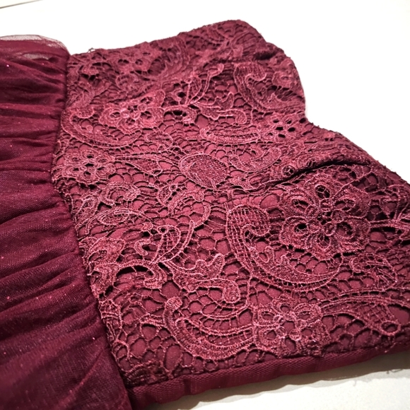 🆑️ SPEECHLESS Fit Flare Dress | Strapless Tube Floral Lace Sweetheart M - Picture 12 of 17